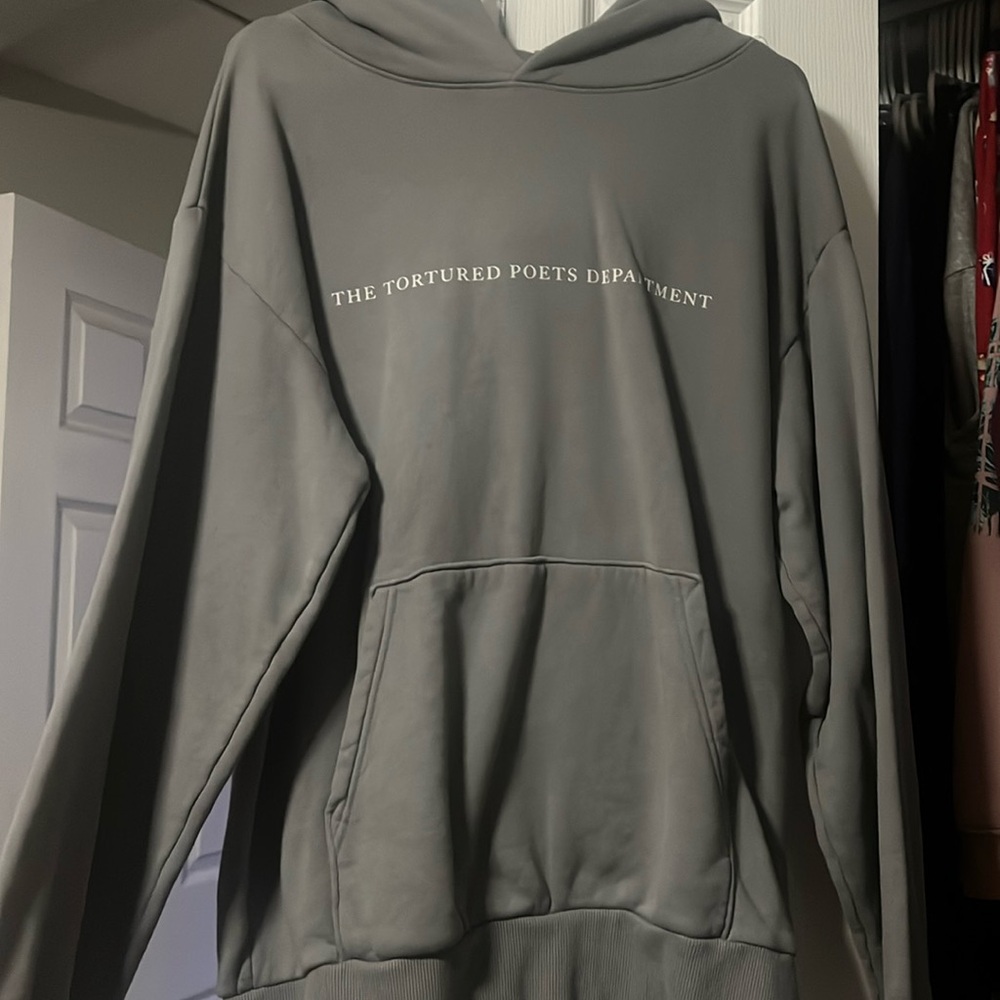 The Tortured Poets Department Grey Hoodie size medium never worn